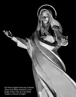 3rd Place Digital Previously Entered Black and White Advance Level Image of the Year by Carl Hardy - Queen of Peace at Night