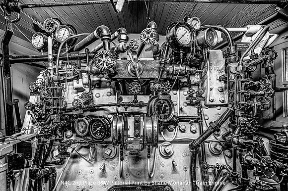 N4C 2nd Place B&W Print by Shane Monahan - Train Engine