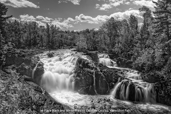 1st Place B&W Print by Douglas Conrad - Katwishwi Falls
