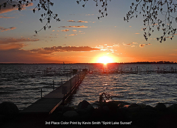 3rd Place Color Print by Kevin Smith - Spirit Lake Sunset