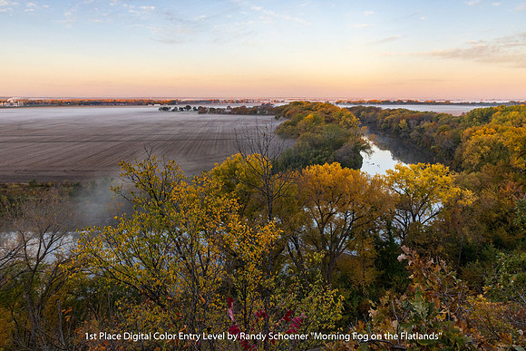 1st Place Digital Color Entry Level by Randy Schoener - Morning Fog on the Flatlands