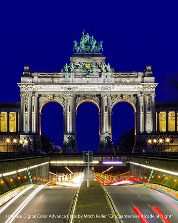 1st Place Digital Color Advance Class by Mitch Keller - Cinquantenaire Arcade at Night