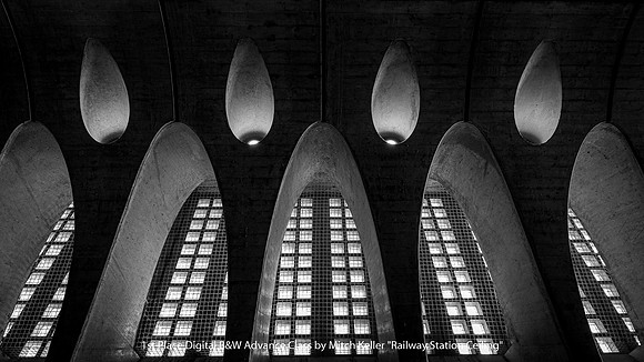 1st Place Digital B&W Advance Class by Mitch Keller - Railway Station Ceiling