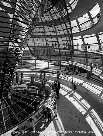 3rd Place Digital B&W Advance Class by Mitch Keller - Reichstag Dome