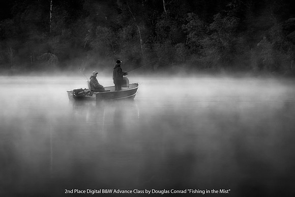 2nd Place Digital B&W Advance Class by Douglas Conrad - Fishin in the Mist.jpg