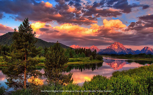 2nd Place Digital Color Advance Class by Ron Nicolls - Teton Sunrise