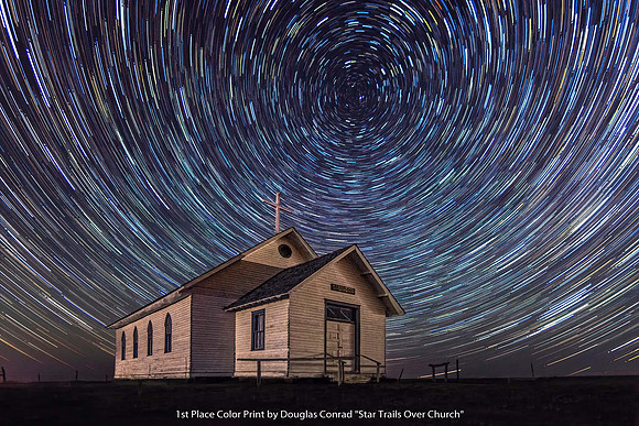 1st Place Color Print by Douglas Conrad - Star Trails Over Church.jpg