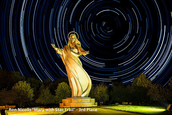 3rd Place Digital Color By Ron Nicolls, "Mary With Star Trail"