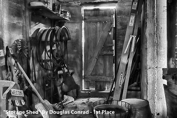 1st Place B&W Print By Doug Conrad "Storage Shed"