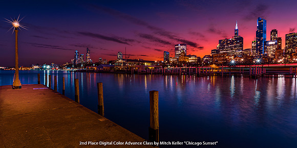 2nd Place Digital Color Advance Class by Mitch Keller - Chicago Sunset