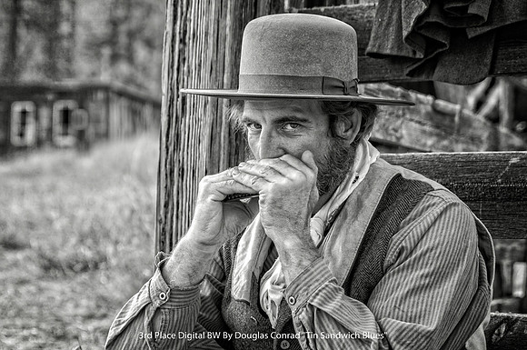 3rd Place Digital BW By Douglas Conrad - "Tin Sandwich Blues"