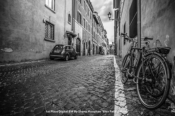 1st Place Digital BW By Shane Monahan - "Bike Path in Rome"
