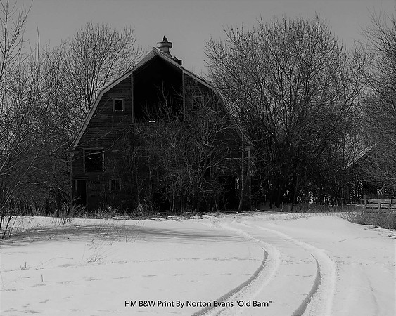 HM B&W Print By Norton Evans "Old Barn"