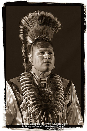 3rd Place Digital B&W Advance Class by Douglas Conrad - "Yellowhawk Portrait"