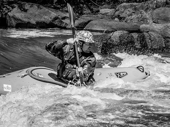 4th Place Digital B&W By Rich Wright "Testing the Rapids"
