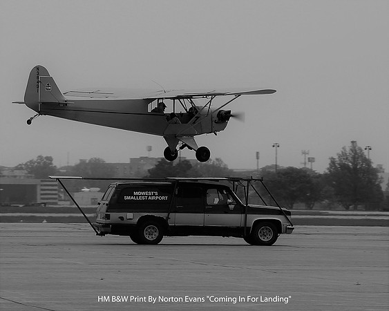 HM B&W Print By Norton Evans "Coming In For Landing"
