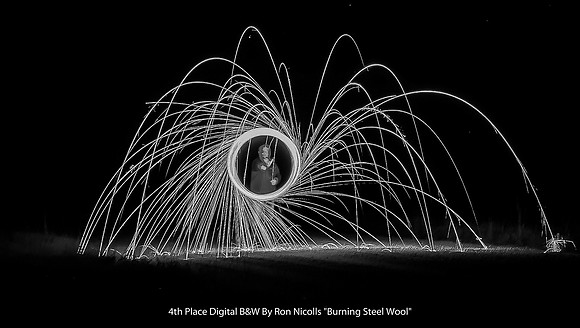 4th Place Digital B&W By Ron Nicolls - "Burning Steel Wool"