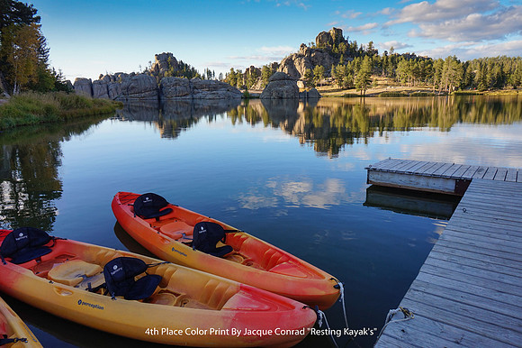 4th Place Color Print By Jacque Conrad "Resting Kayak's"