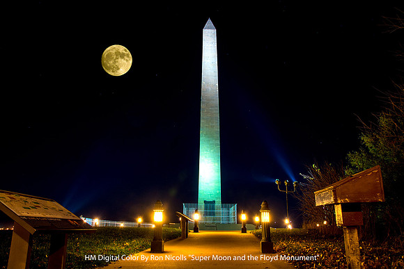 HM Digital B&W By Ron Nicolls "Super Moon and the Floyd Monument"