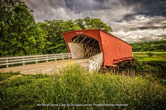 4th Place Digital Color By Douglas Conrad "Hogback Bridge Winterset"