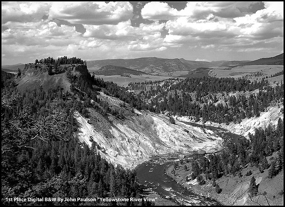 1st Place Digital B&W By John Paulson, "Yellowstone River View"