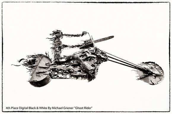 4th Place Digital Black & White By Michael Griener, "Ghost Rider"
