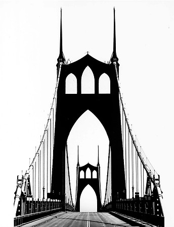 "St Johns Bridge" By Mike Walsh - Open B&W Print