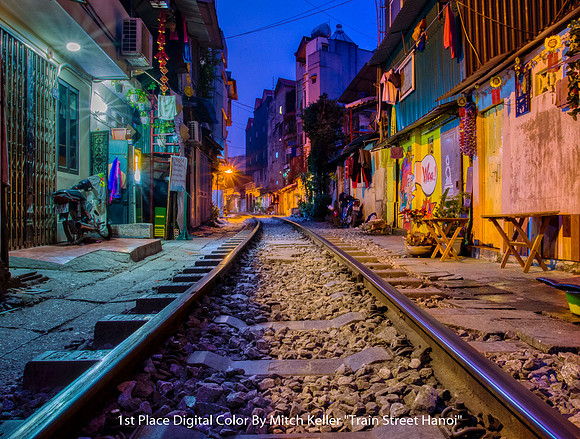 1st Place Digital Color by Mitch Keller -  "Train Street Hanoi"