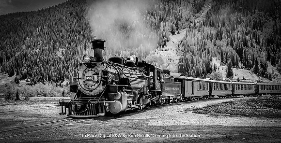 4th Place Digital B&W By Ron Nicolls "Coming Into The Station"