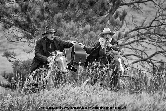 2nd Place Digital B&W Advance Class by Michael Greiner - "Hand-Off"