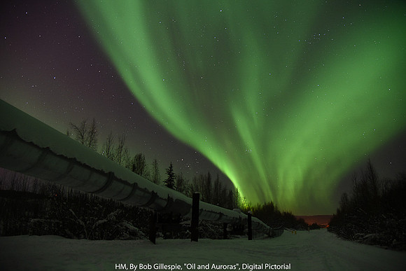 HM, By Bob Gillespie, "Oil and Auroras", Digital Pictorial