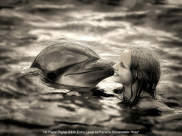 1st Place Digital B&W Entry Level by Karlene Hohenstein - Kiss