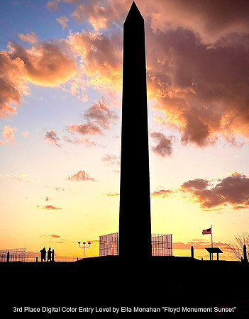 3rd Place Digital Color Entry Level by Ella Monahan - Floyd Monument Sunset