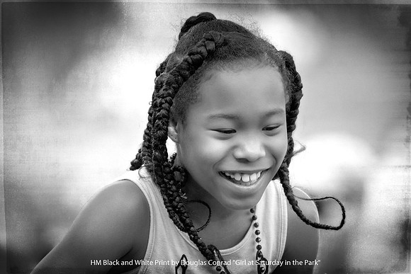 HM Black and White Print by Douglas Conrad - Girl at Saturday in the Park.jpg